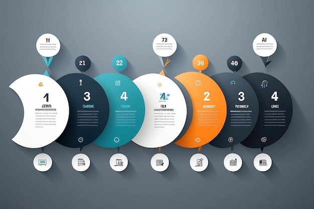 Infographics elements with 4 steps for presentation concept graph of business planning