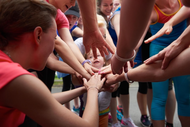 Fotografie jogging people group have fun