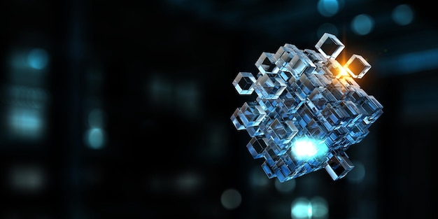 Koncept technologie a inovace. Smíšená média