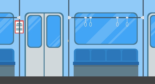 Kreslený plakát s kartou metra bez lidí, koncept podzemní dopravy, plochý design, vektorová ilustrace přepravy metrem
