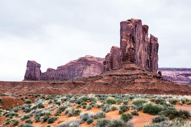 Low angle view of rock formation