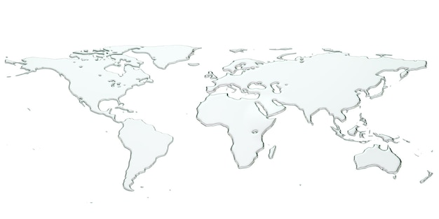 Map of Earth from molten metal 3D rendering