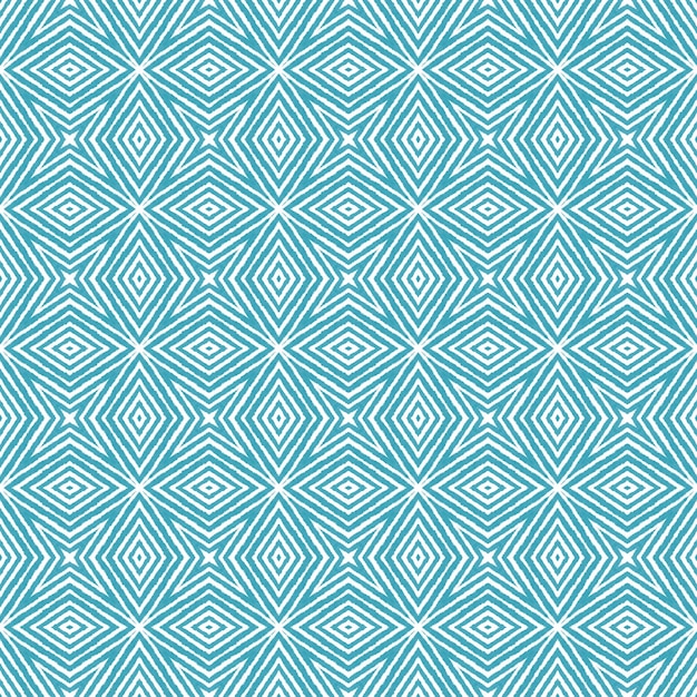Medallion seamless pattern Turquoise symmetrical