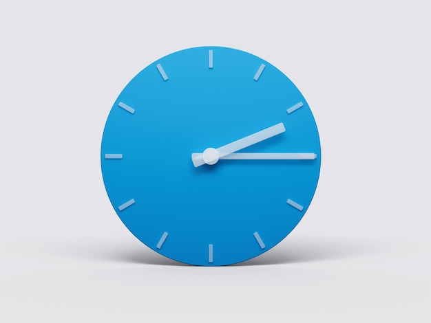 Minimal Clock time 215 o39clock or Two fifteen on light pastel background 3d illustration