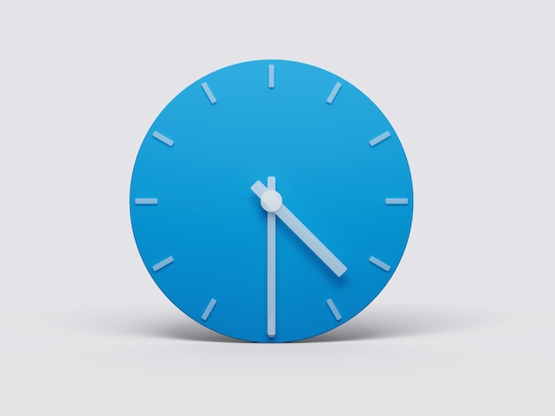Minimal Clock time 430 o39clock or Four Thirty on light pastel background 3d illustration