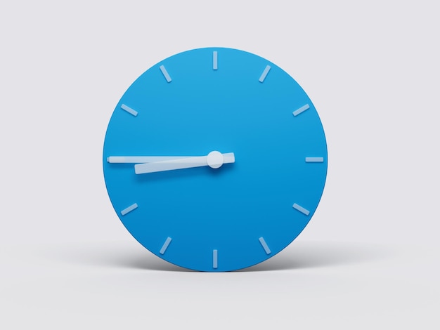 Minimal Clock time 845 o39clock or Eight Forty five on light pastel background 3d illustration