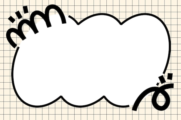 Minimal Memphis pattern png frame cream design transparent background