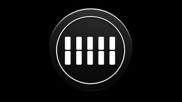 Minimalist Circular Icon with Grid of Horizontal Rectangles for User Interface