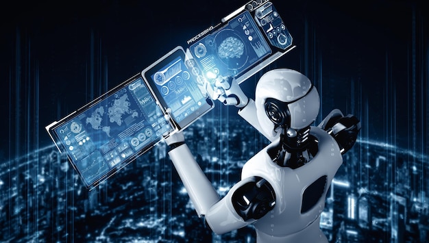 Mlp robot humanoid using tablet computer for big data analytic