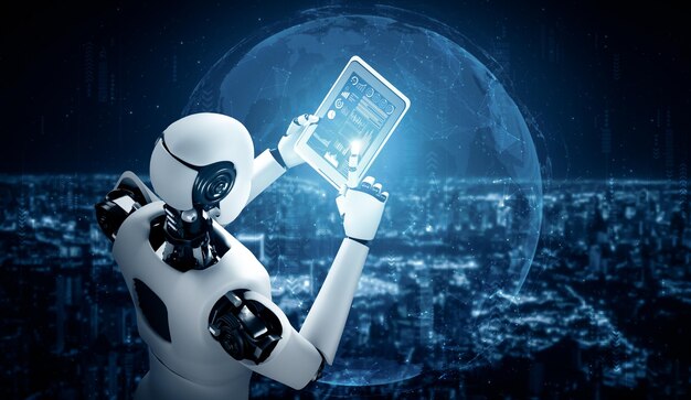 Mlp robot humanoid using tablet computer for global network connection