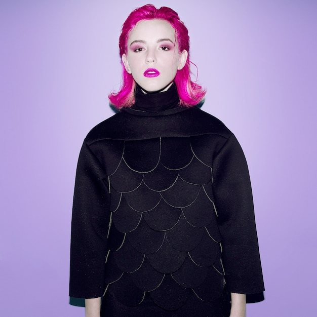 model swag purple hair style fashion art
