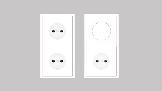 Modern electrical wall outlet isolated realistic 3d electrical toggle switch Electric light switch