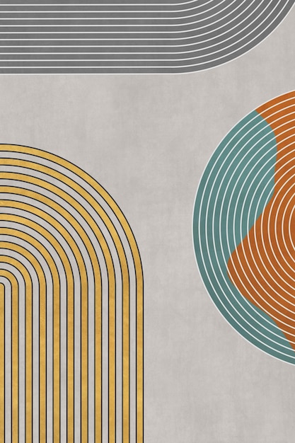 Modern simple style geometric lines circle decoration painting