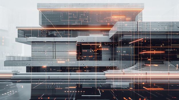 modern skyscraper with its glass facade reflecting the city around it