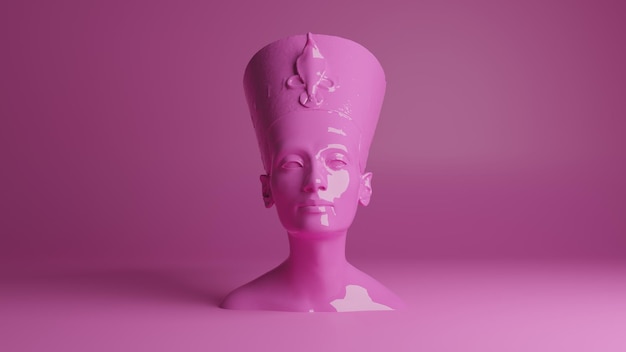 modern style 3d illustration nefertiti bust head on isolated background wallpaper background imag