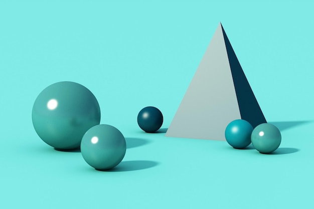Modrá koule na modrém pozadí, 3D renderování