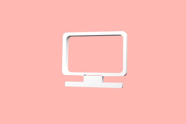 monitor software on color background computer  icon 3d rendering