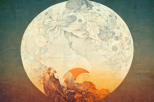 Moon and the sun repeat pattern wallpaper 3