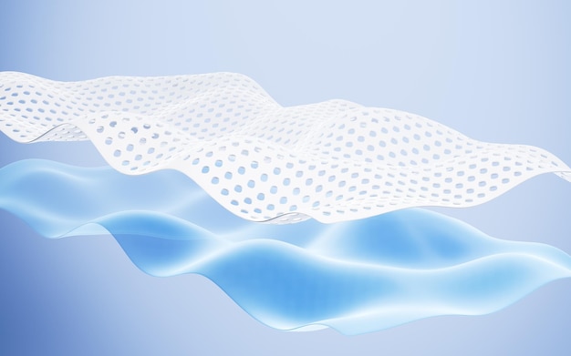 Multiple layers of waveshaped design for the mattress background Suite for the presentation of diaper wet wipes sanitary pads mattresses and so on 3d rendering