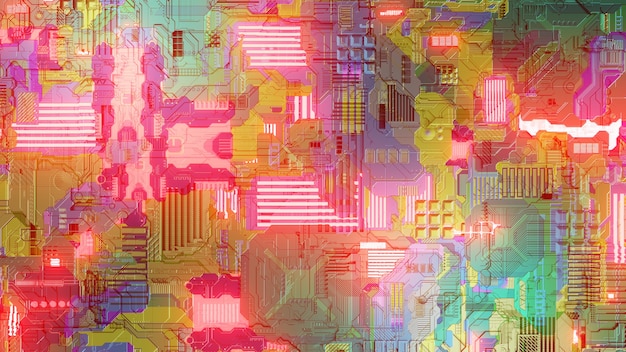 Návrh ilustrace pozadí technologie čipové sady základní desky