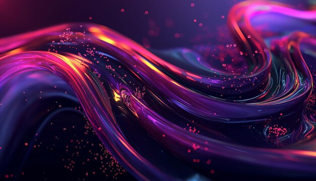Neon multicolored waves on a dark background Bright futuristic background abstract wallpaper