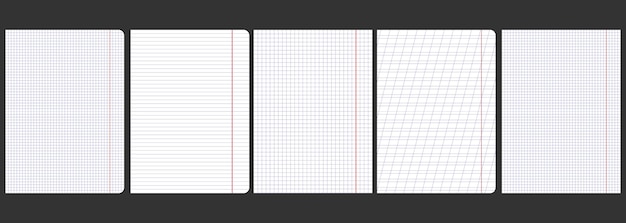 Notebook sheets from a school notebook in a cage and a ruler