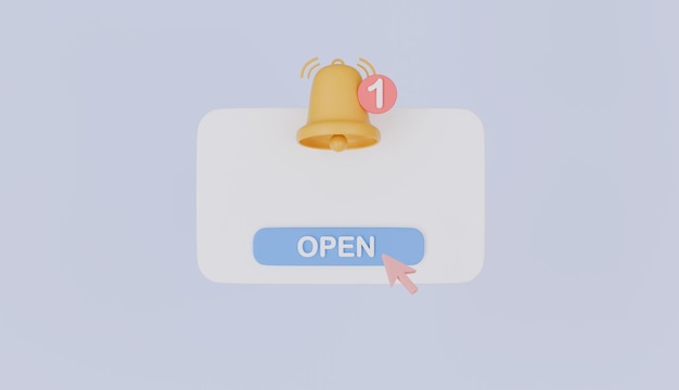 Notifications page with floating elements Business planning events reminder