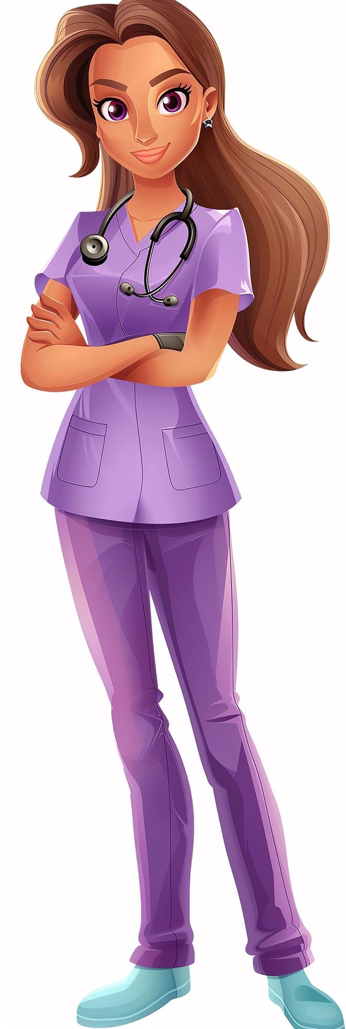 Fotografie nurse cartoon illustration clip art isolated white background medical professional