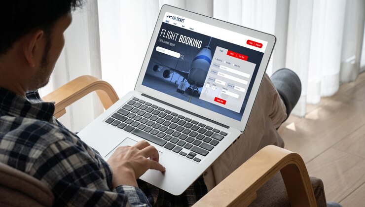 Fotografie online rezervační webové stránky letů nabízejí moderní rezervační systém