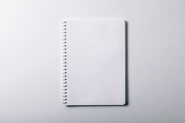 Opened notebook. Vertical blank copybook