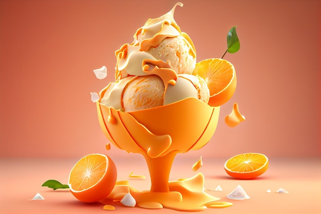 Orange ice cream Generative AI Generative AI