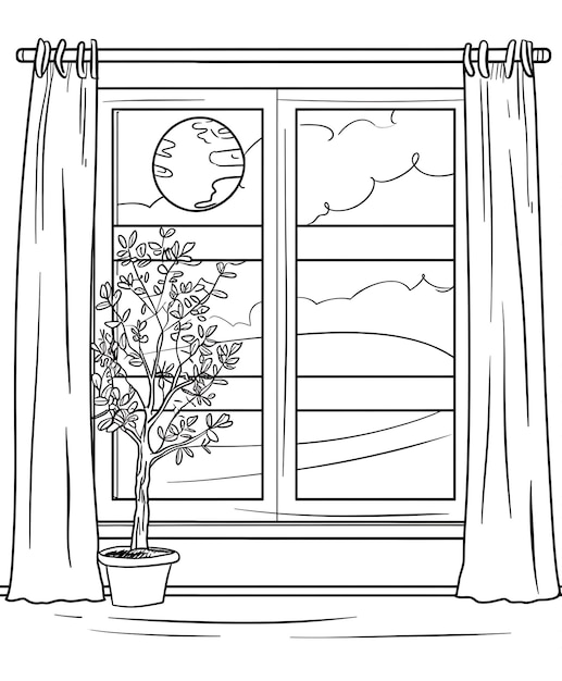 Outline Window Drawing to Another World