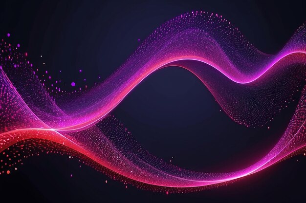 Particles wave cyber or technology background abstract seamless loop of mesh glowing red dots digital luxurious sparkling wave particles flows background motion of digital data flow