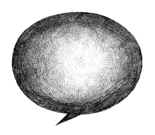 Pen drawn speech bubble symbols