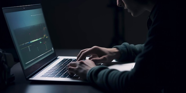 Person using a laptop computer