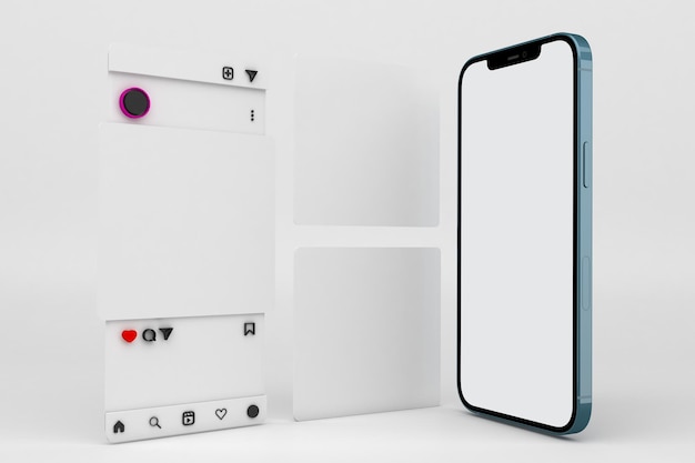 Phone and Social Media V.2 Fronted In White Background