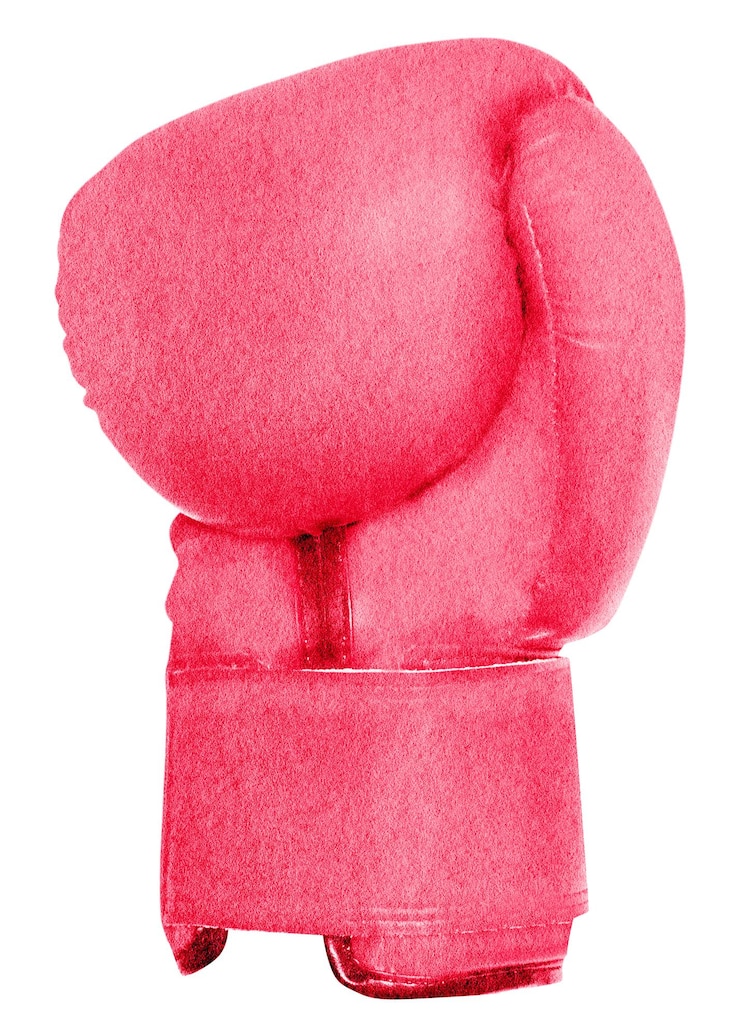 Fotografie pink boxing glove png sticker transparent background