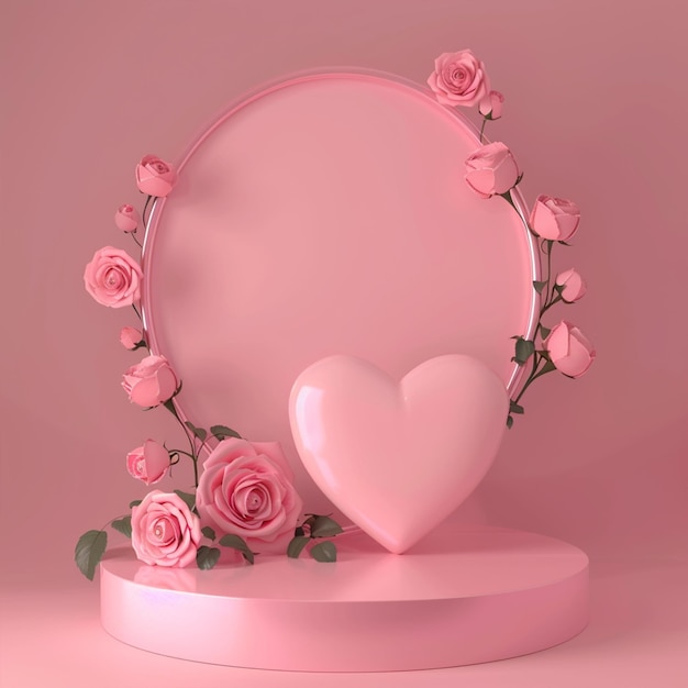 pink podium background for product
