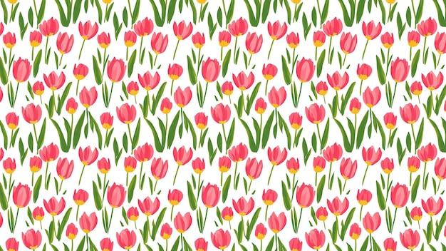 Pink Tulip Seamless Pattern