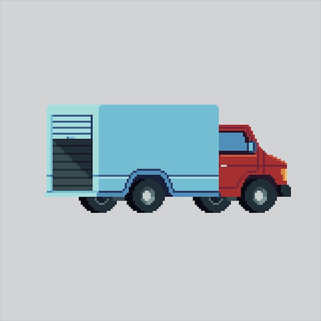 Pixel art illustration Box truck Pixelated Logistic Truck Box Truck Logistic Delivery pixelated fo
