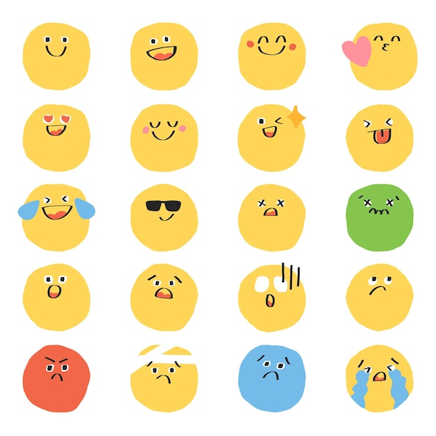 PNG cute doodle emoji icon collection digital sticker