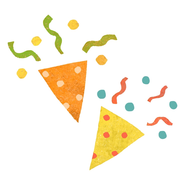 Fotografie png party poppers doodle sticker transparent background