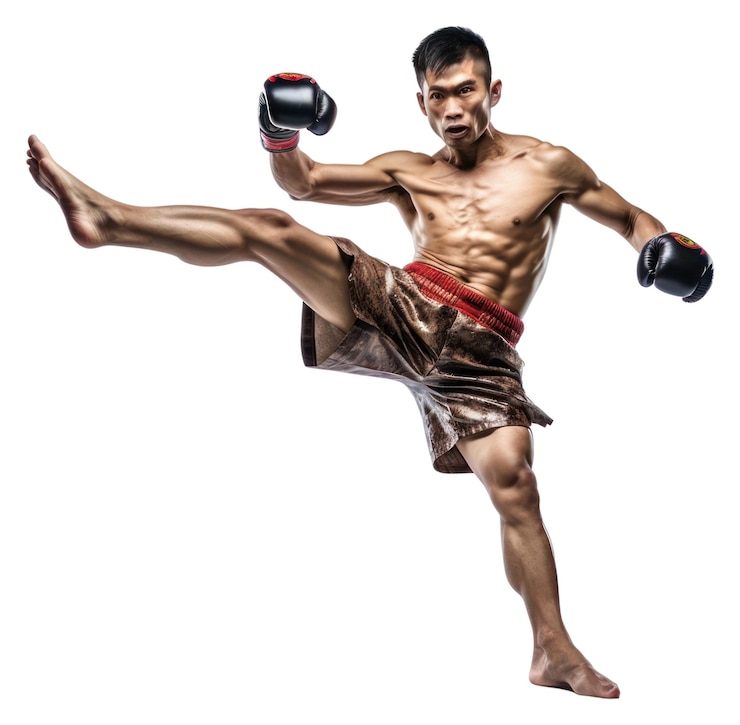Fotografie png thai boxing adult white background determination