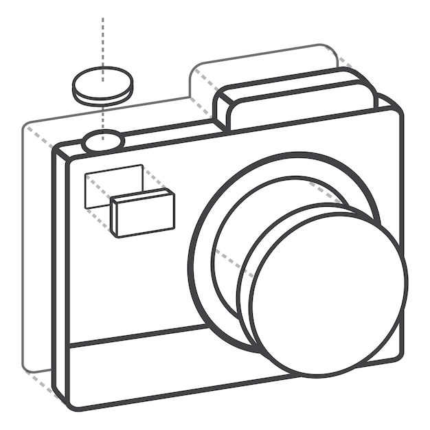 Png white camera 3D icon transparent background