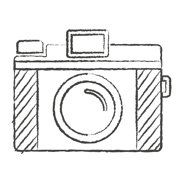 Png white camera doodle icon transparent background