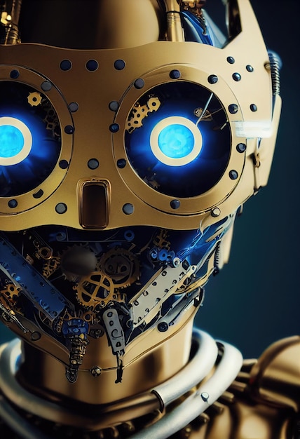 portrait of a futuristic robot. an artistic abstract cyberpunk fantasy. concept of a modern robot