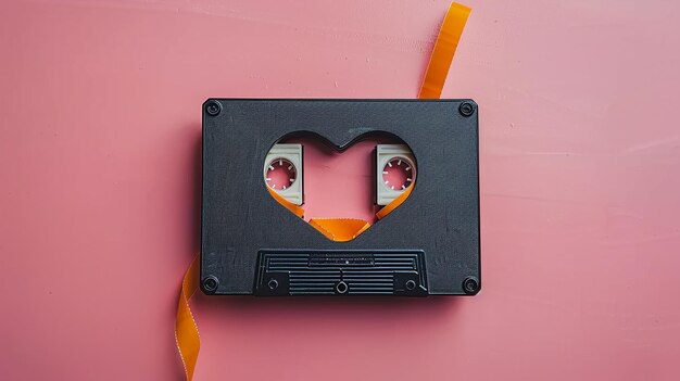 Portrait of Audio Cassette with Tape Creating Loop