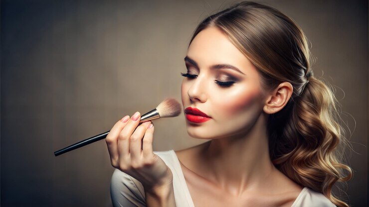 Fotografie portrait of beautiful young woman with makeup