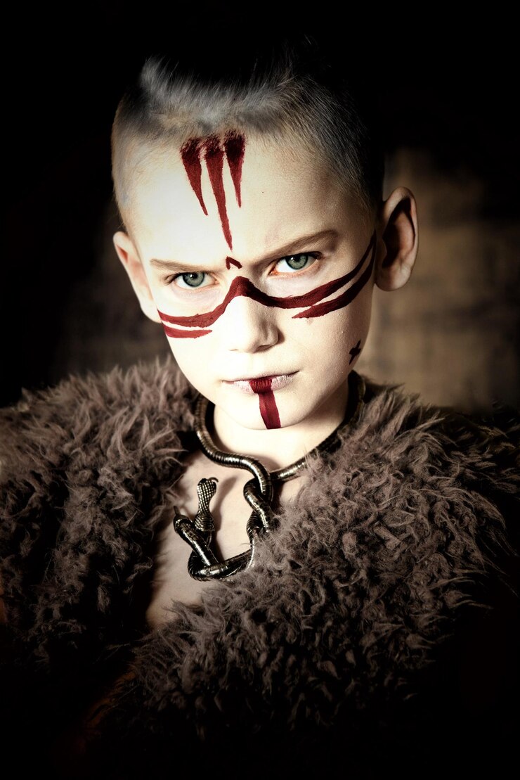 Fotografie portrait of boy with face paint