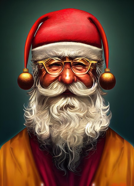 portrait of santa claus digital illustration